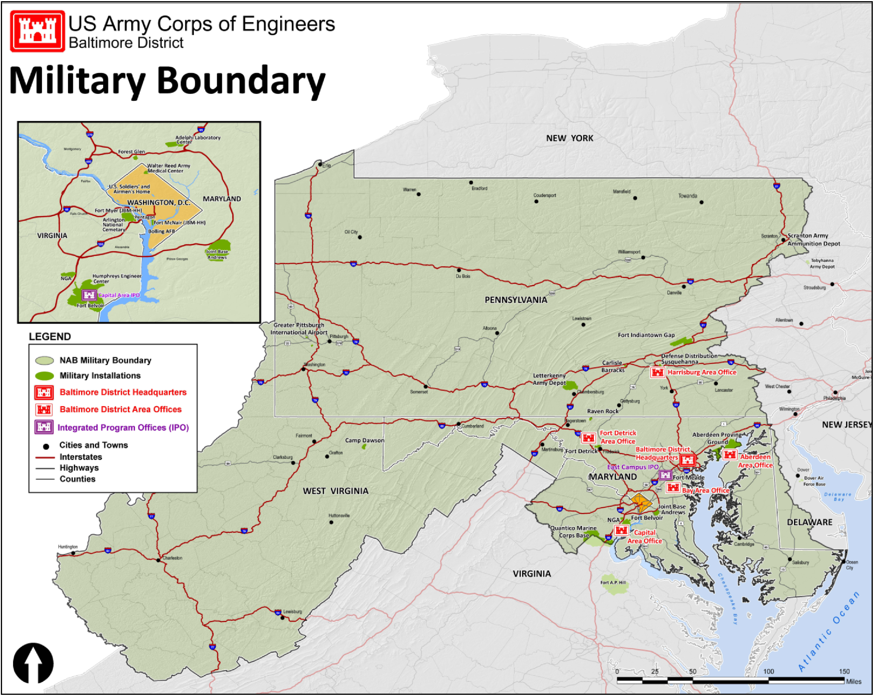 Military Boundary Map