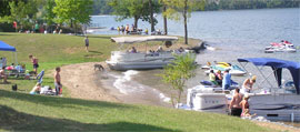 Bobber the Water Safety Dog loves Seven Points Beach. Keep an eye out for him on your next visit!